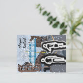 Briefkaart met schottende schottong (Staand voorkant)