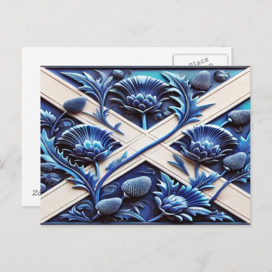Briefkaart met Scottish Thistles Design (Voorkant / Achterkant)