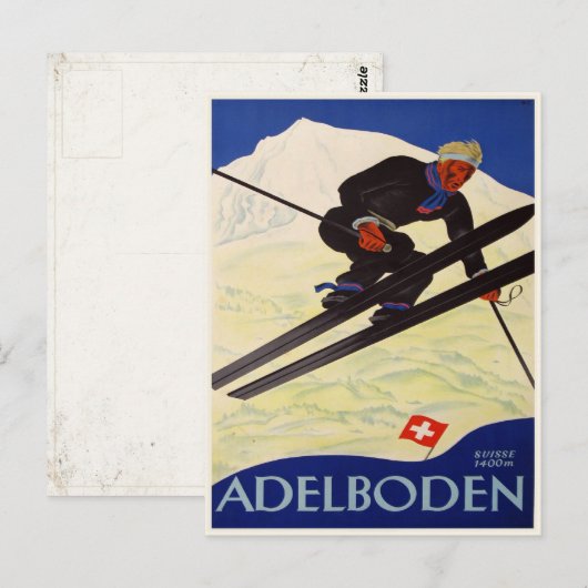 Briefkaart met  Ski Resort Print (Voorkant / Achterkant)