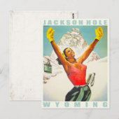 Briefkaart met skiafdrukken van Aspen (Voorkant / Achterkant)