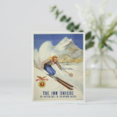 Briefkaart met  Skiing Print (Staand voorkant)