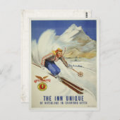 Briefkaart met  Skiing Print (Voorkant / Achterkant)
