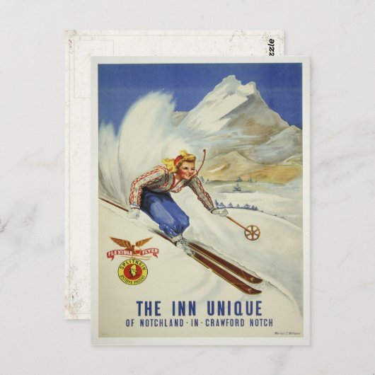 Briefkaart met Skiing Print (Voorkant / Achterkant)