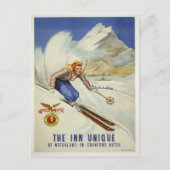 Briefkaart met Skiing Print (Voorkant)