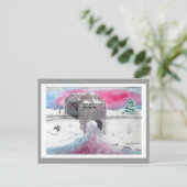 Briefkaart met sneeuwbedekking (Staand voorkant)