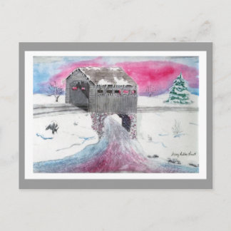 Briefkaart met sneeuwbedekking