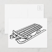 Briefkaart met sneeuwblaasjes in de winter (Voorkant / Achterkant)