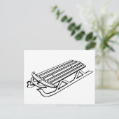 Briefkaart met sneeuwblaasjes in de winter (Staand voorkant)