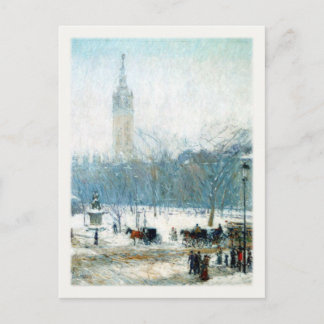 Briefkaart met Snowy Madison Square