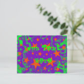 Briefkaart met spellbound "Jouw tekst" (Staand voorkant)