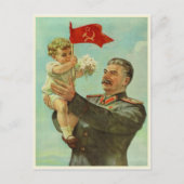 Briefkaart met  Stalin Propaganda Print (Voorkant)