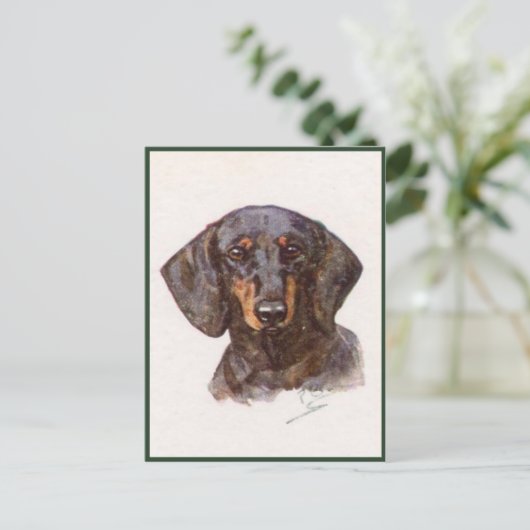 Briefkaart met stijl met Cute Dachshund (Staand voorkant)