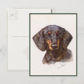 Briefkaart met  stijl met Cute Dachshund (Voorkant / Achterkant)