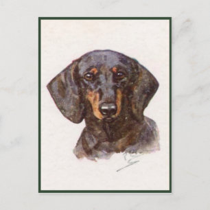 Briefkaart met  stijl met Cute Dachshund