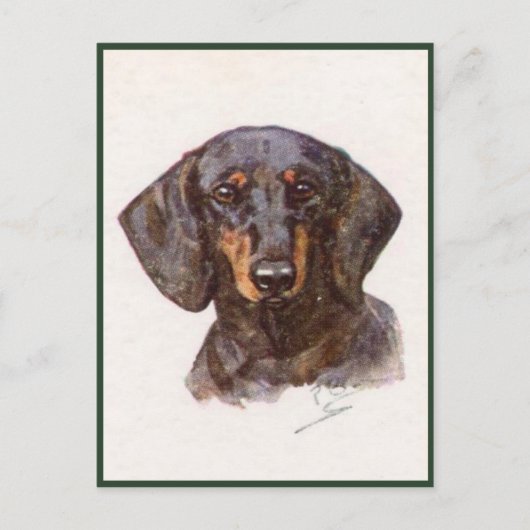 Briefkaart met  stijl met Cute Dachshund (Voorkant)