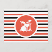 Briefkaart met striped Chic Drums (Voorkant)