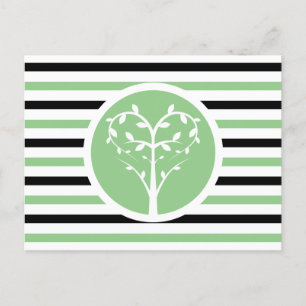 Briefkaart met striped Chic Heart Tree