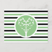 Briefkaart met striped Chic Heart Tree (Voorkant)