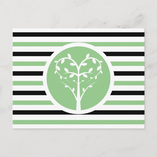 Briefkaart met striped Chic Heart Tree (Voorkant)