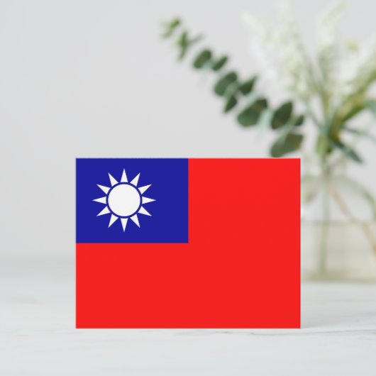 Briefkaart met Taiwanese vlag (Staand voorkant)