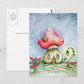 Briefkaart met Toadstool House, Fairy and Lamp pos (Voorkant / Achterkant)