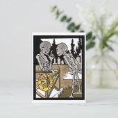 Briefkaart met twee skeletten (Staand voorkant)