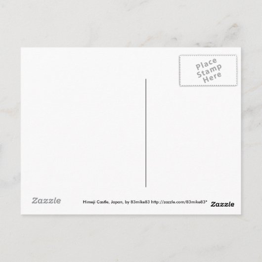 Briefkaart met uitzicht van Himeji Castle (Achterkant)