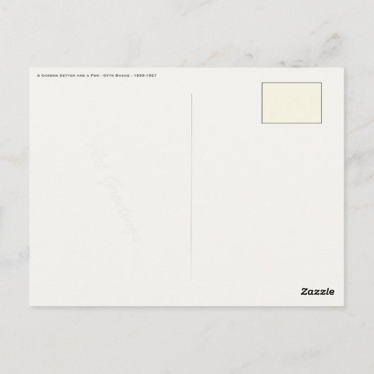 Briefkaart met verdoven honden (Achterkant)