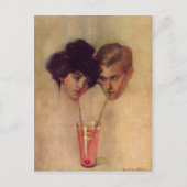  Briefkaart met verfrissend jong paar (Voorkant)