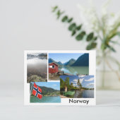 Briefkaart met verschillende landschappen in Noorw (Staand voorkant)
