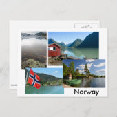 Briefkaart met verschillende landschappen in Noorw (Voorkant / Achterkant)
