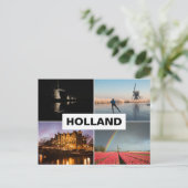 Briefkaart met vier foto's Holland collage (Staand voorkant)