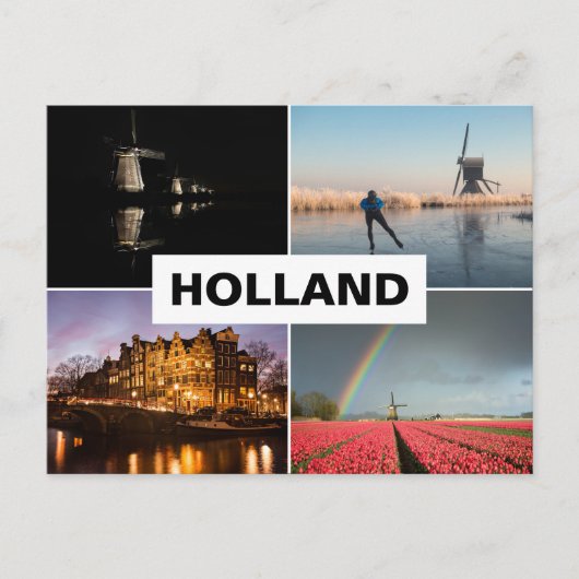 Briefkaart met vier foto's Holland collage (Voorkant)