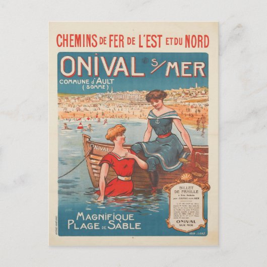 Briefkaart met Vintage Poster Print uit Frankrijk (Voorkant)