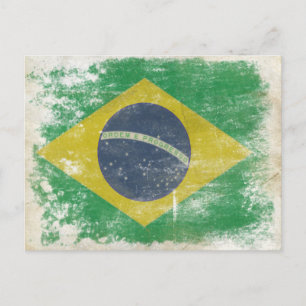 Briefkaart met Vlag uit Brazilië
