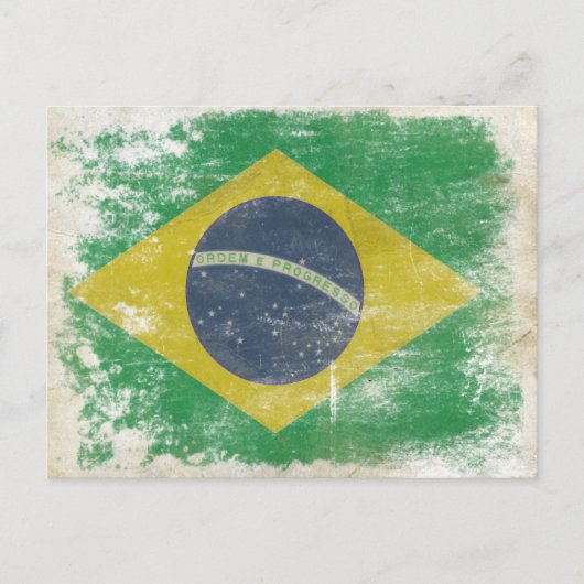 Briefkaart met Vlag uit Brazilië (Voorkant)