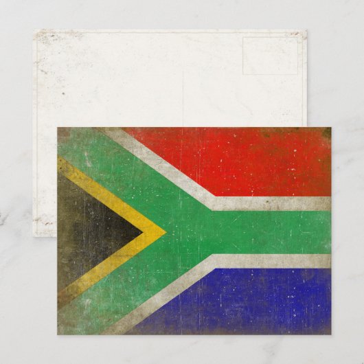 Briefkaart met vlag uit Zuid-Afrika (Voorkant / Achterkant)
