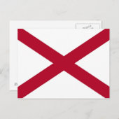 Briefkaart met vlag van Alabama State - Verenigde (Voorkant / Achterkant)