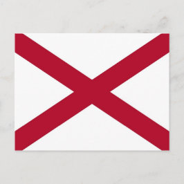 Briefkaart met vlag van Alabama State - Verenigde 