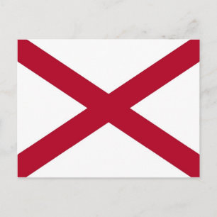 Briefkaart met vlag van Alabama State - Verenigde 
