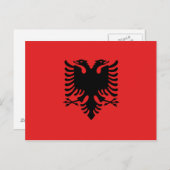 Briefkaart met vlag van Albanië (Voorkant / Achterkant)
