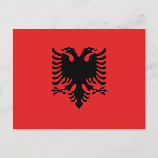 Briefkaart met vlag van Albanië (Voorkant)