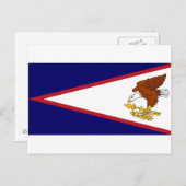 Briefkaart met vlag van Amerikaans-Samoa- USA (Voorkant / Achterkant)