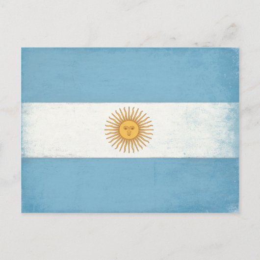 Briefkaart met vlag van Argentinië (Voorkant)