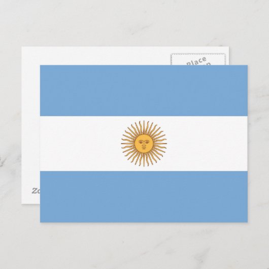 Briefkaart met vlag van Argentinië (Voorkant / Achterkant)