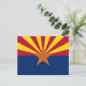 Briefkaart met vlag van Arizona State - Verenigde  (Staand voorkant)
