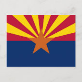 Briefkaart met vlag van Arizona State - Verenigde  (Voorkant)