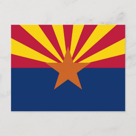 Briefkaart met vlag van Arizona State - Verenigde  (Voorkant)