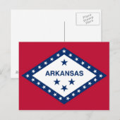 Briefkaart met vlag van Arkansas State - Verenigde (Voorkant / Achterkant)