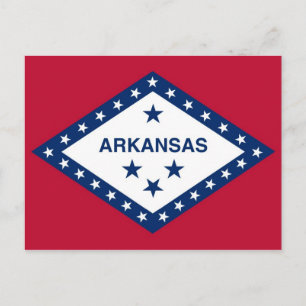Briefkaart met vlag van Arkansas State - Verenigde